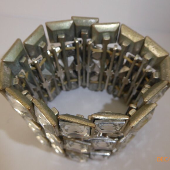 5 Row Chunky Square Crystal Bracelet - Picture 5 of 6